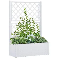 Furnicato Garten-Hochbeet mit Spalier und Selbstbewässerungssystem Weiß