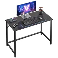 VASAGLE Schreibtisch schwarz rechteckig, 4-Fuß-Gestell schwarz 100,0 x 50,0