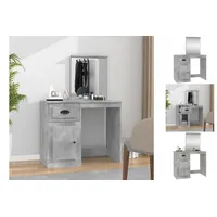 VidaXL Schminktisch mit LEDs Betongrau 90x50x132,5 cm Holzwerkstoff
