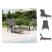 VidaXL Sonnenliege mit Auflage Grau Poly Rattan