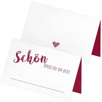 Itenga 24 x Tischkarten Schön dass du da bist,