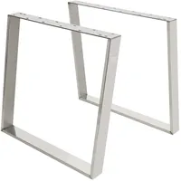 ML-Design 2er Set Tischkufen 80GRAD Neigung, 75x72 cm, Silber,