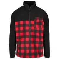 URBAN CLASSICS Patterned Polar Fleece Track Jacke Black /