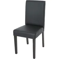 Mendler Esszimmerstuhl Littau, Küchenstuhl Stuhl, Kunstleder schwarz matt, dunkle