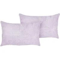 Beliani Dekokissen MILLET Cord 30 x 50 cm Violett