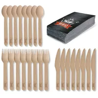 Amscan - BBQ Party Set - Holz-Besteck (24 Teile)