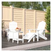VidaXL Adirondack-Gartenstühle mit Hocker & Tisch HDPE Weiß