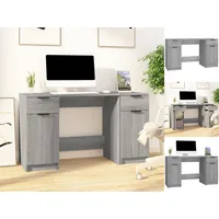 VidaXL Schreibtisch mit Beistellschrank Grau Sonoma Holzwerkstoff