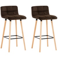 CLP 2er Set Barhocker Lincoln Samt braun