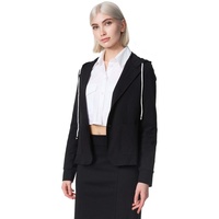 Pm selected Damen Kurzblazer Sportliches Sakko Business Hoodie Blazer