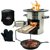 Arebos Raketenofen inkl. Grillpfanne Dutch Oven BBQ