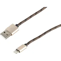 ShiverPeaks 14-50078, 0,9 m, Lightning, USB A, Braun, Gerade,