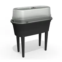 Dynamic24 Hochbeet + Deckel 77cm Gewächshaus Frühbeet Kräuterbeet Treibhaus