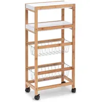 Zeller Nischen-Rollwagen Bambus/MDF/Metall 82,5 cm x 22 cm x