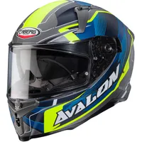 Caberg Avalon X Optic Integralhelm - matt Grau/Blau/Neon-Gelb -