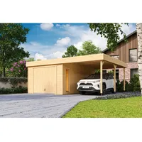 Lasita Maja Holzgarage Bahamas mit Schwingtor Natur 660 cm
