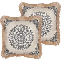 Beliani Dekokissen 2er Set AGRIMONY 45 x 45 cm