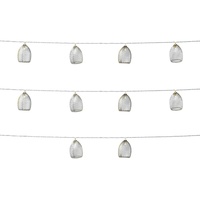MARELIDA LED Lichterkette GLAMOUR 10 silberne Lampenschirmchen - L: