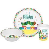 Geda Labels Kindergeschirr Raupe Nimmersatt Hello Friend 3tlg.