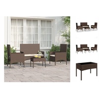 VidaXL Garten-Lounge-Set 4-tlg. braun