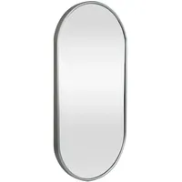 [en.casa] Wandspiegel Picciano Badezimmerspiegel 30x60cm Schminkspiegel Graphitgrau oval Dekospiegel