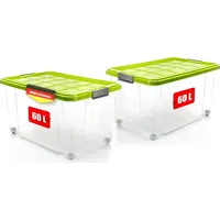BigDean 4 Stück 60 L Aufbewahrungsbox mit Deckel groß
