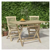 VidaXL Gartentisch Klappbar Grau 120x70x75 cm Massivholz Teak