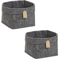 Zeller Aufbewahrungskorb grau 16 x 16 x 17 cm
