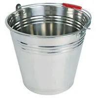 Buri Edelstahleimer 12 Liter Metalleimer Wassereimer Blumenkübel Ascheeimer Dekoeimer
