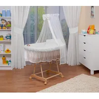 Waldin Stubenwagen-Set mit Ausstattung,XXL,Bollerwagen,komplett,9 Modelle wählbar,weiß/weiß