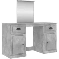 VidaXL Schminktisch mit LED-Leuchten Betongrau 130x50x132,5 cm