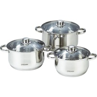 Maestro MR-2020-6M 6-teiliges Kochgeschirr-Set, Pfanne - Kochtopf, Silber