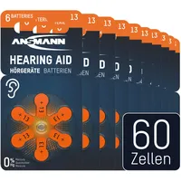 Ansmann Hörgerätebatterien Typ 13 orange P13 PR48 ZL2, 60