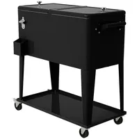 Goplus 76L Kühlwagen, Servierwagen Kühlbox mit Rädern, Flaschenöffner &