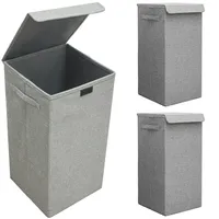 Dune Design 3er Set 50L Wäschekorb mit Deckel 30x30x60