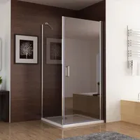 MIQU Duschkabine Eckeinstieg 90x90 x195cm Dusche 180°Schwingtür Duschwand Duschabtrennung