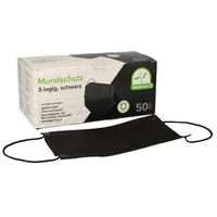 Medi-Inn Mundschutz 3-lagig m.Elastikbändern schwarz