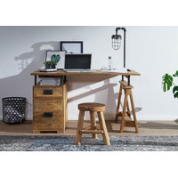 Massivmoebel24 Schreibtisch Mango 140x78x80 natur lackiert RAILWAY #129