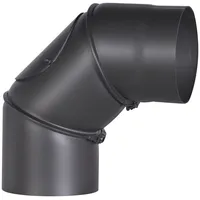 FireFix Rauchrohrbogen, 90, mit Tür 160 mm / schwarz