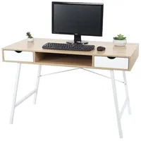 Mendler Schreibtisch HWC-E92, Bürotisch Computertisch, 3D-Struktur 120x60cm ~ naturbraun
