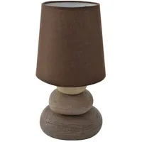NÄVE Tischleuchte Stoney Keramik Braun 31 cm