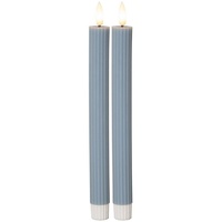Star Trading LED Stabkerze Flamme Stripe 2er-Set aus Wachs