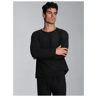 TRIGEMA Strickfleece-Pullover "TRIGEMA Fleece–Rundhalsshirt", Herren, Gr. XXXL, schwarz, 100%