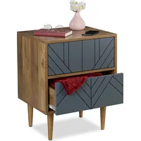 Relaxdays Schränkchen mit 2 Schubladen, Wohn- & Schlafzimmer, Sideboard,