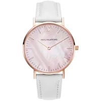 Paul Valentine Damen Armbanduhr ROSE GOLD PINK SEASHELL WHITE