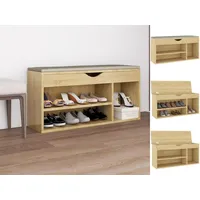 VidaXL Schuhbank mit Kissen Sonoma-Eiche 104x30x49 cm Holzwerkstoff