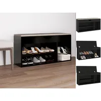VidaXL Schuhbank mit Kissen Schwarz 104x30x49 cm Holzwerkstoff