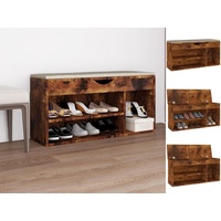 VidaXL Schuhbank mit Kissen Räuchereiche 104x30x49 cm Holzwerkstoff