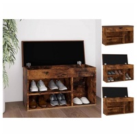 VidaXL Schuhbank mit Kissen Räuchereiche 80x30x47 cm Holzwerkstoff