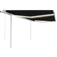 VidaXL LED Automatische Markise 450 x 300 cm anthrazit